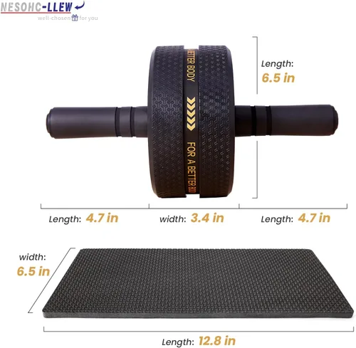 Miniatura 3 de Rueda de rodillo abdominal. Rodillo de entrenamiento abdominal para hombres/mujeres, ruedas abdominales ampliadas a 3.4 pulgadas, banda de rodadura