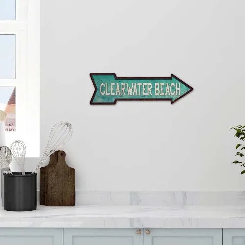 Miniatura 4 de Clearwater Beach Rt Flecha Vintage Looking Beach Metal Sign 5x17 205170001005