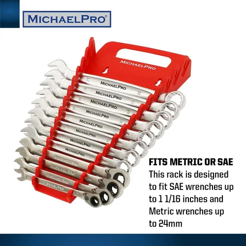 Miniatura 4 de MichaelPro Organizador de llaves de 15 piezas con mango, rojo, no magnético
