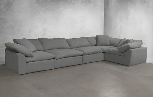 Miniatura 2 de Sunset Trading Cloud Puff - Sofá modular de 5 piezas, color gris, gris
