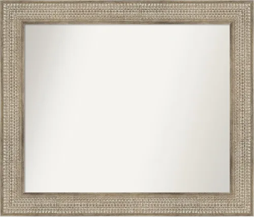 Miniatura 43 de Amanti Art Espejo de baño plateado para sobre fregadero, 26 x 26 pulgadas, espejo cuadrado de níquel pulido, marco de madera tradicional mediano, se