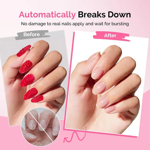 Miniatura 4 de MelodySusie Removedor de esmalte de uñas de gel con kit de removedor de manicura, no necesita remojo o envoltura, fácil y rápida extracción en 5