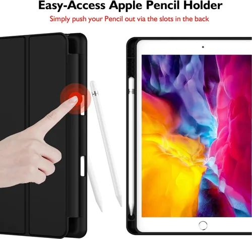 Miniatura 2 de iMieet Funda para iPad 9.7 (modelo 2018/2017, 6ª/5ª generación), funda inteligente con soporte para lápiz y parte trasera de silicona suave de piel