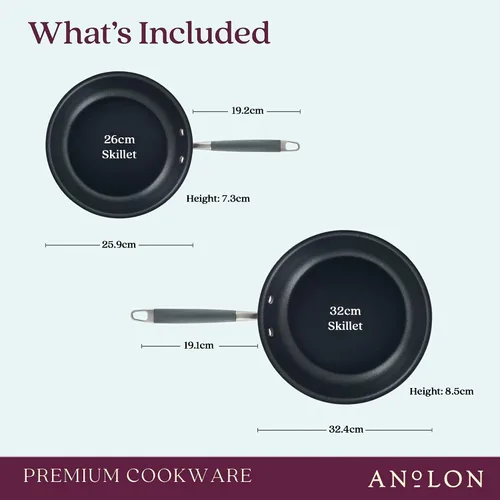 Miniatura 9 de Anolon Advanced Home - Sartén antiadherente anodizado duro (juego de 2 piezas, 10.25 pulgadas y 12.75 pulgadas, ónix)