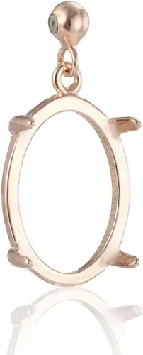 Bandeja colgante de plata de ley 925 para bricolaje, configuración de base de camafeo con cuentas deslizantes de silicona de 0.118 pulgadas para Oro
