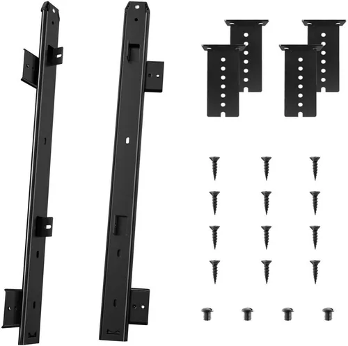 FRMSAET Rieles Deslizantes para Teclado de Construcción de Acero Resistente de 12/14/16/18 pulgadas de Grosor con Rodamientos de Bolas, Rieles Negro