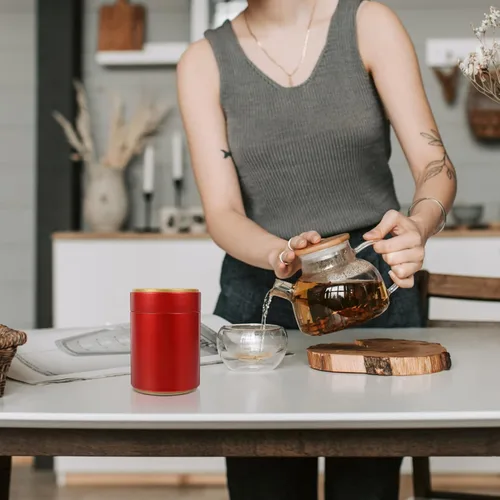 Miniatura 3 de Hemoton Latas de té para café, té, azúcar, lata de té con tapas herméticas, recipiente para suelto y bolsas para almacenamiento de azúcar de café