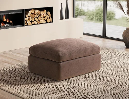 Miniatura 58 de ohllob Sofás seccionales Cloud de 110 pulgadas para sala de estar, sofá deshuesado en forma de L con otomana, sofá modular de 3 plazas, color negro