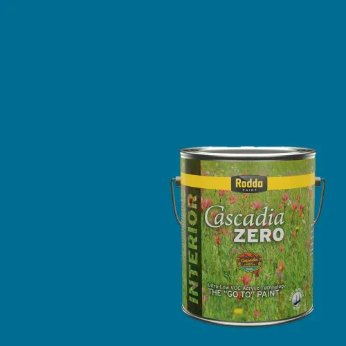 Miniatura 133 de Rodda Paint CASCADIA XL Pintura e imprimación satinada para exteriores en uno, cuarto de galón, azul playa norte