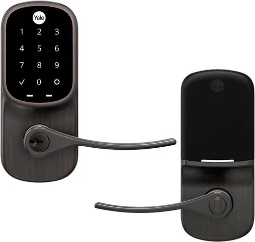 Miniatura 9 de Yale Assure - Manija electrónica de puerta con pantalla táctil, teclado no conectado de níquel satinado que proporciona entrada sin llave con código