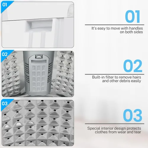 Miniatura 8 de Nictemaw Lavadora portátil de 17.8 libras, lavadora portátil de 2.4 pies cúbicos, lavadora compacta con 10 programas, 8 niveles de agua, bomba