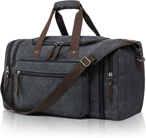 Bolsa de lona expandible para hombres de viaje, bolsa de viaje para el fin de semana, bolsa de viaje para hombre, bolsa de lona para gimnasio