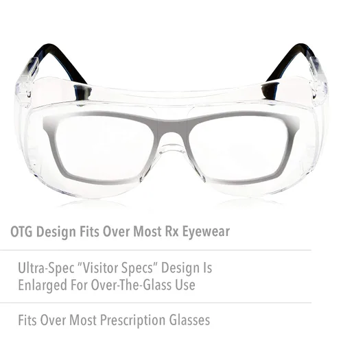 Miniatura 2 de Honeywell Uvex Ultra-Spec 2001 OTG (sobre el vidrio) Gafas de seguridad para visitantes con lente antivaho Uvextreme transparente (S0112C)