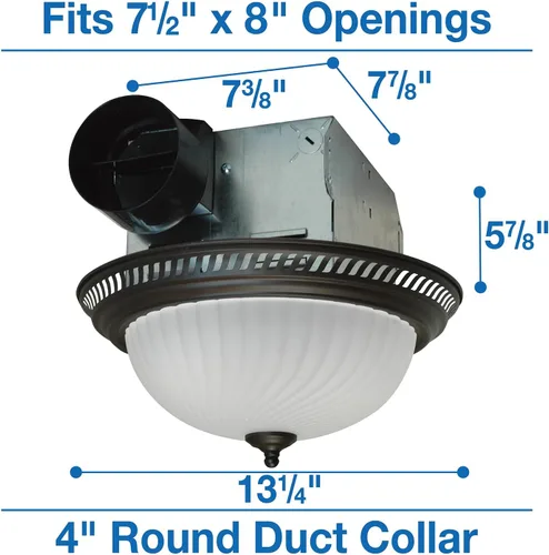 Miniatura 6 de Air King ventilador de baño redondo con luz, DRLC701