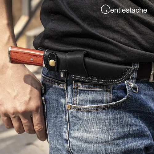 Miniatura 3 de Funda Horizontal para Cuchillo de Cinturón Gentlestache, Funda de Extraccion Compacta EDC en Negro