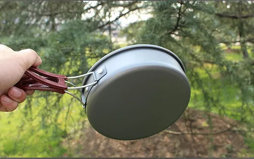 Miniatura 4 de Sartén mediana antiadherente de aleación de aluminio con mango plegable para acampar al aire libre picnic senderismo
