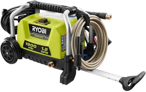 RYOBI RY1419MTVNM 1900 PSI 1.2 GPM Lavadora a presión eléctrica con ruedas para agua fría