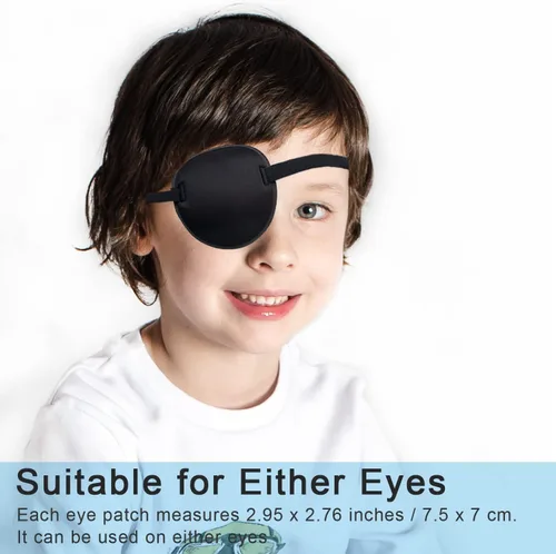 Miniatura 6 de 2 parches oculares, parches oculares médicos para adultos, parche ocular ajustable 3D, parches oculares suaves para ambliopía u ojo vago, válidos
