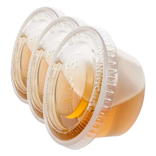 Miniatura 7 de TashiBox 4 oz vasos de plástico/porción tazas/tazas de souffle con tapas desechables, 100 conjuntos