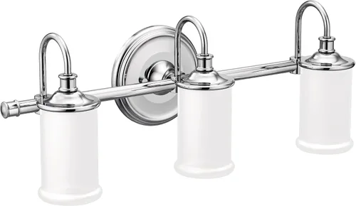 Miniatura 10 de Moen YB6461ORB Belfield - Accesorio de tocador de baño de doble montaje con 1 luz con vidrio esmerilado, bronce aceitado