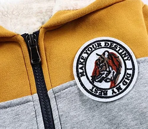 Miniatura 4 de Bumeex - Sudadera Sherpa con capucha, forro polar y cremallera para niño