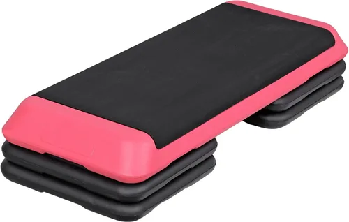 Miniatura 10 de Escalón aeróbico ajustable para entrenamiento, plataforma de ejercicios con 4 elevadores, superficie antideslizante para entrenamiento de gimnasio