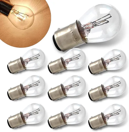 Miniatura 8 de 10 piezas de bombilla 1157, bombilla doble de luz de freno trasera alta y baja, bombillas P21/5W S25 2057 2357 7528 BAY15D, luces de estacionamiento