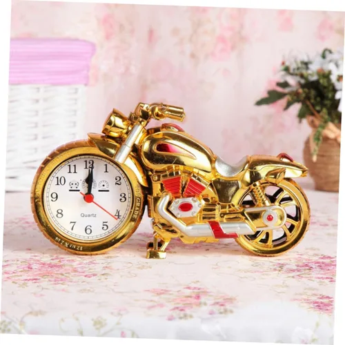 Miniatura 2 de IMIKEYA Reloj despertador para motocicleta, reloj despertador vintage, movimiento de cuarzo, estilo vintage para niños, reloj de motocicleta único