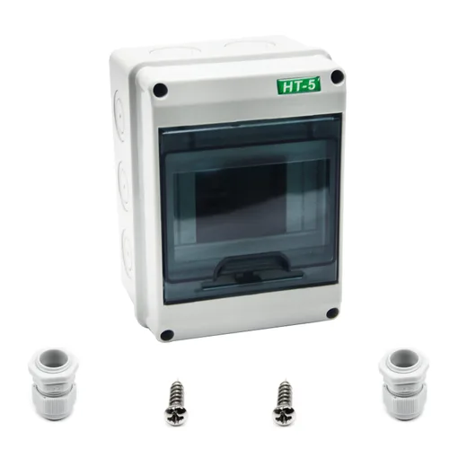 Miniatura 9 de Fielect Caja de protección de distribución MCB de 2 vías con riel DIN, caja eléctrica de disyuntor de plástico ABS y cubierta transparente IP65