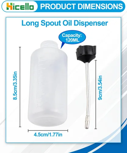Miniatura 2 de Máquina de coser de plástico Engrasador/dispensador de aceite 4.1 fl oz con pico largo de la boca 1 pieza