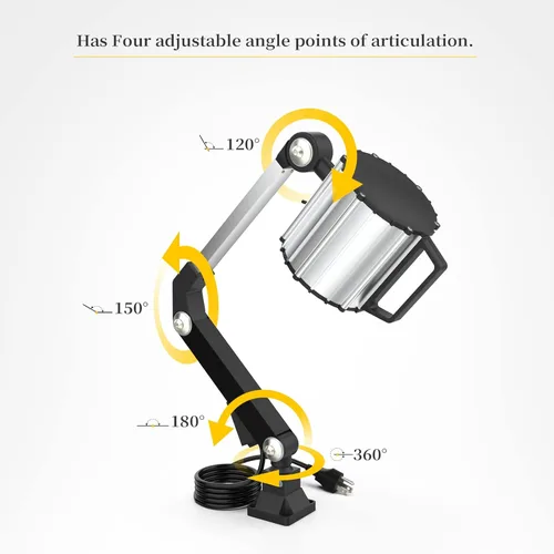 Miniatura 4 de Luz de trabajo de máquina impermeable LED, ángulo ajustable multiusos, aleación de aluminio, brazo largo para torno CNC fresado taladro prensa