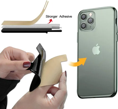 Miniatura 3 de SHANSHUI Billetera para Teléfono, Paquete de 3 Portadores de Tarjetas de Crédito para Billetera de Teléfono Negra Adherible de 2 Ranuras para Casi