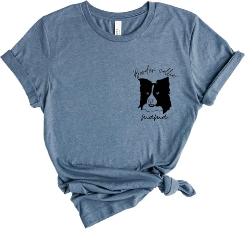 Miniatura 8 de Border Collie Mama T-Shirt Women Border Collie Dog Mom Owner Gift T-Shirt New Puppy Adoption Graphic Tees Top White