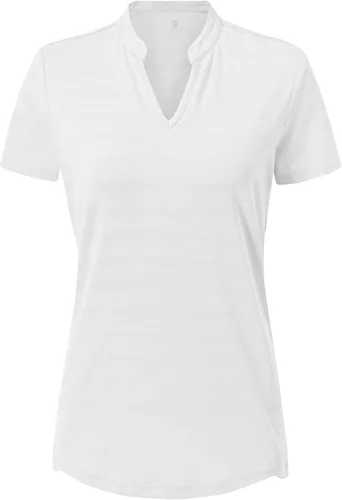 Miniatura 2 de BASUDAM Polo de golf para mujer, cuello en V, manga corta, sin cuello, camisetas de tenis para correr, secado rápido