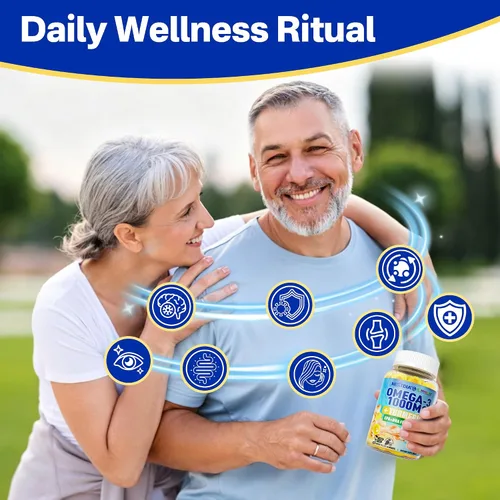 Miniatura 5 de Gomitas veganas Omega-3 de 1000 mg + cúrcuma, alternativa al aceite de pescado Omega 3 para adultos, algas DHA de 600 mg y EPA 300 mg, vitaminas A