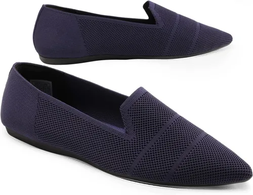 Miniatura 4 de DREAM PAIRS Zapatos planos cómodos y elegantes para mujer, mocasines de punto puntiagudos, zapatos de trabajo de negocios