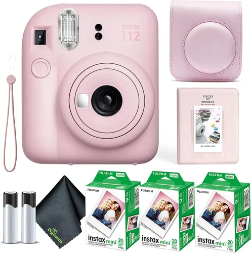 Miniatura 27 de Cámara instantánea Fujifilm Instax Mini 12 en color rosa floreciente, paquete de película Fuji Instax Mini (20 hojas) + estuche de transporte