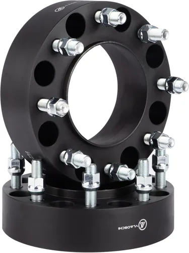 Miniatura 20 de Espaciadores de Rueda Forjados Negros 8x6.5 Pulgadas 1.5 Pulgadas con Pernos 14x1.5 Compatibles con Chevrolet GMC 8 Lug 8x165.1 para 1999-2010
