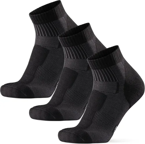 DANISH ENDURANCE Paquete de 3 calcetines de senderismo para exteriores de corte bajo en lana merina, para mujeres y hombres