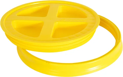 Gamma2 Tapa de sello gamma para cubos utilitarios – Se adapta a cubos de 3.5, 5, 6 y 7 galones, amarillo, fabricado en Estados Unidos