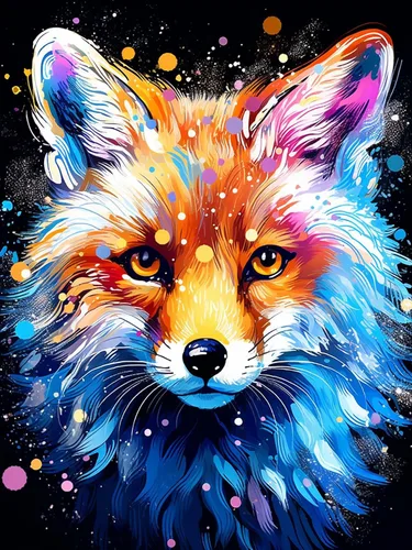 Yomiie Kits de arte de diamantes 5D para adultos, zorro, pintura con diamantes, pintura al óleo de animales, kit de taladro redondo completo, imagen