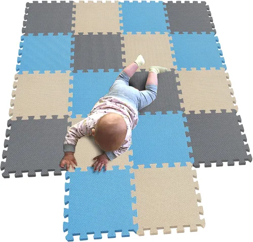 Miniatura 12 de MQIAOHAM® Alfombras de Juego tipo Rompecabezas de 18 Piezas, Alfombra de Juego Suave para Bebés, Baldosas de Espuma Entrelazadas para Niños, Café