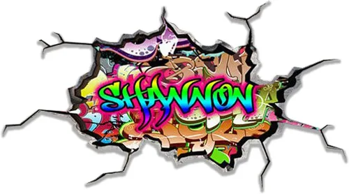 Miniatura 11 de Calcomanía de pared personalizada con nombre de graffiti 3D, calcomanía decorativa de vinilo artística personalizada, extraíble, despegar y pegar