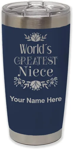 Miniatura 20 de LaserGram Vaso aislado al vacío de 20 onzas, con grabado personalizado incluido (negro)