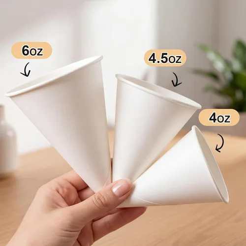Miniatura 4 de Roshtia 800 tazas de cono de papel gruesas desechables para hielo afeitado, dispensador de enfriador de agua para granizados, color blanco