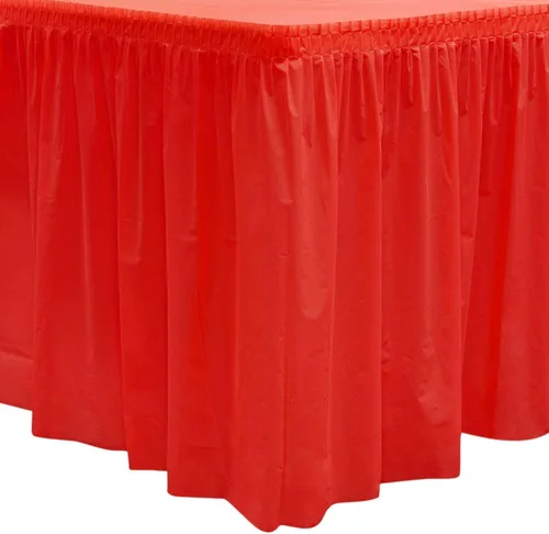 Miniatura 44 de Party Essentials Falda de mesa de plástico desechable resistente, 1 unidad, 29 pulgadas de ancho x 14 pies (168 pulgadas) de largo, amarillo