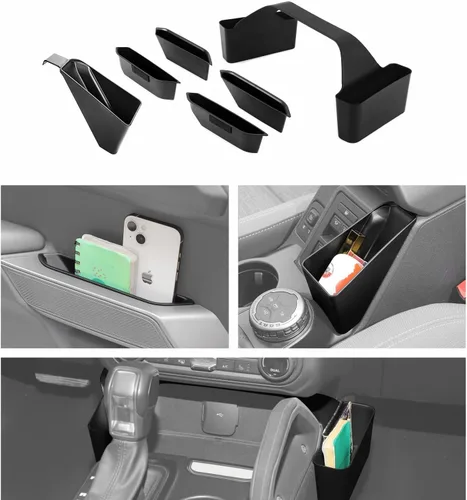 Miniatura 3 de JWWY Interior Storage Organizer Kit for 2021-2026 Ford Bronco 4-Door, Center Console Gear Shift Armrest & Door Grab Handle Storage Tray Bin