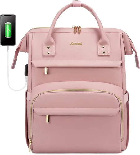 Miniatura 29 de LOVEVOOK - Mochila para laptop para mujer, mochila de moda para mujer.., Rojo Marrón, 15,6 pulg., Mochilas de viaje