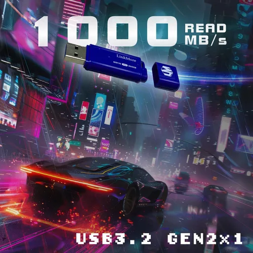 Miniatura 2 de LinkMore NR770 - Unidad flash USB 3.2 Gen2 de 500 GB, velocidad de lectura de hasta 1000 MB/s, velocidad de escritura de hasta 800 MB/s, unidad