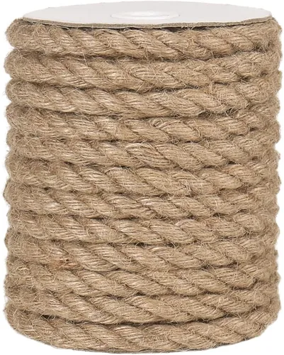 Tenn Well Cuerda de yute de 0.472 in, cuerda gruesa y resistente de 33 pies para manualidades, jardinería, poste rascador de gatos, decoración del